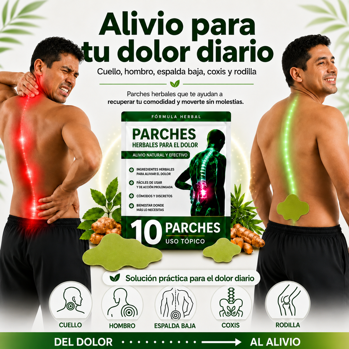 Parches Herbales para Alivio Cervical